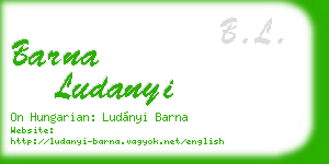 barna ludanyi business card